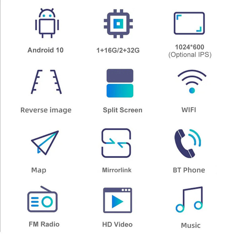 مانیتور خودرو مدل 1080 اندروید 7 اینچ