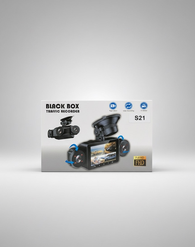 دوربین ثبت وقایع مانیتور دار چهار لنزه برند black box مدل s21 وای فای دار