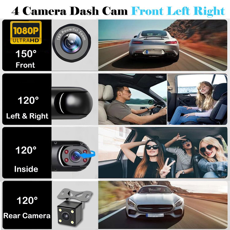 دوربین ثبت حوادث ۴ لنزه وای فای دار مدل DASH CAMERA