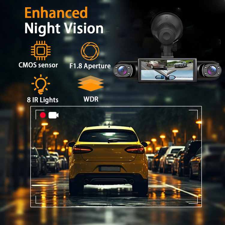 دوربین ثبت حوادث ۴ لنزه وای فای دار مدل DASH CAMERA