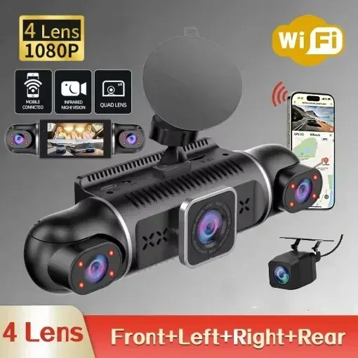 دوربین خودرو 4 لنزه 360 وای فای دار برند Dash Cam مدل Y10