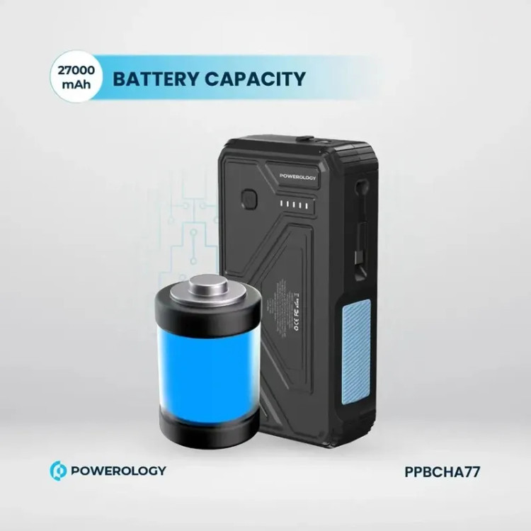 پاوربانک خورشیدی پاورولوژی مدل PPBCHA77 ظرفیت 27000 میلیآمپر ساعت
