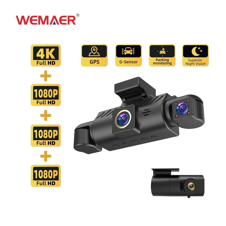 دوربین ثبت وقایع خودرو 4K کلایمکس چهار لنز وایفای مدل YL-A70